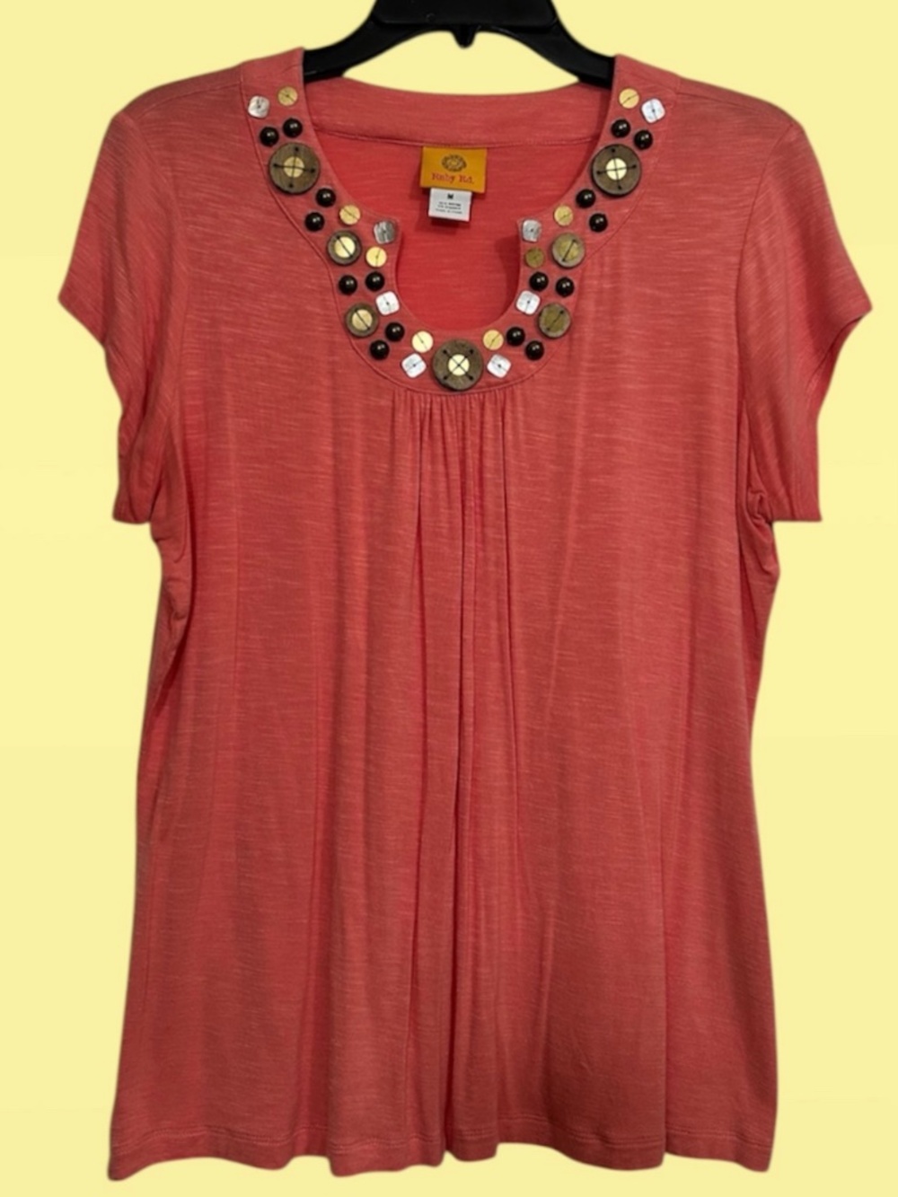 Ruby Rd Top Size M Salmon Red